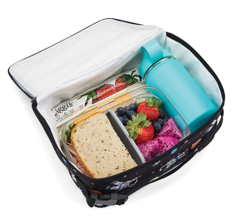 PackIt Freezable Classic Lunch Box, Spaceman, Built with EcoFreeze Technology, Collapsible, Reusable, Zip Closure With Zip Front Pocket and Buckle Handle, Perfect for School Lunches - Image 5